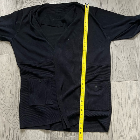 Chelsea & Theodore Black Open Lightweight Cardigan Sweater - Picture 9 of 9